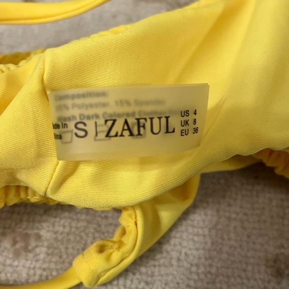 Zaful Cami Smocked Bikini Top & Bottoms - Picture 8 of 9